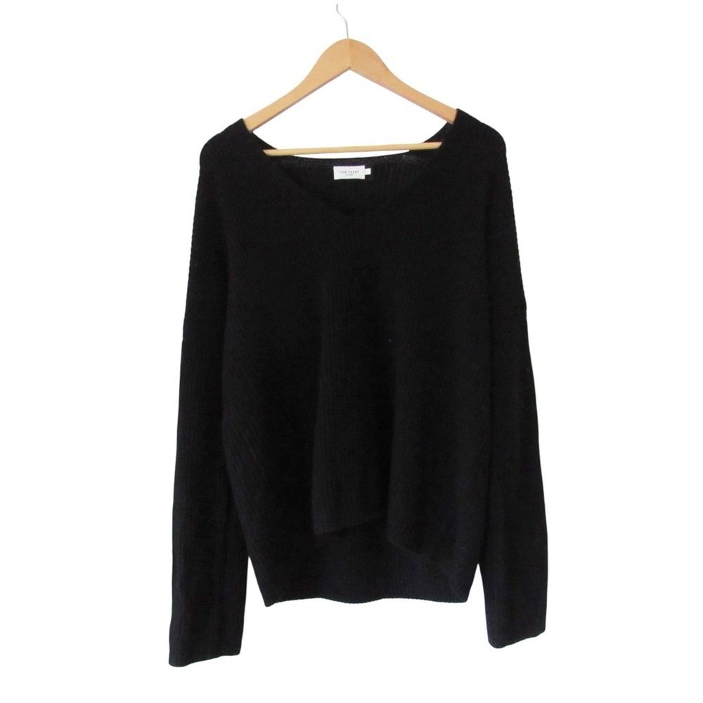 The Reset R Label Black Wool Cashmere Knit Sweater Large Classic Minimalist